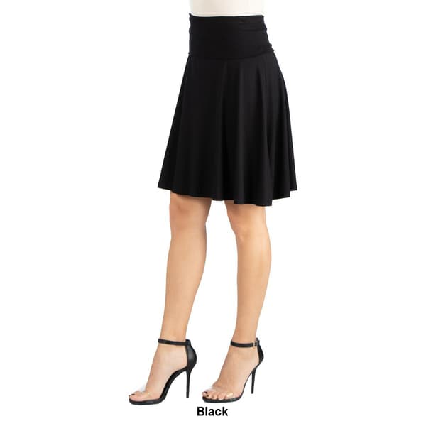 Plus Size 24/7 Comfort Apparel Foldover Knee Length Skirt