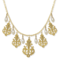 1928 Jewelry Filigree Faux Pearl Drop Necklace - image 1