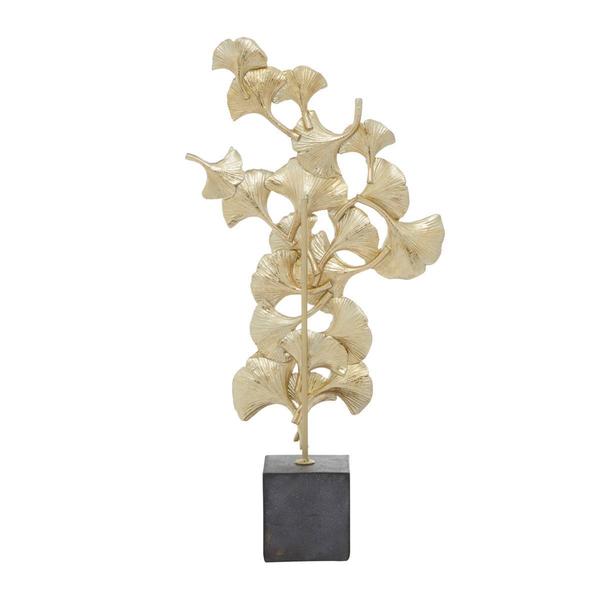 9th & Pike® Gold Contemporary Ginko Leaf Sculpture