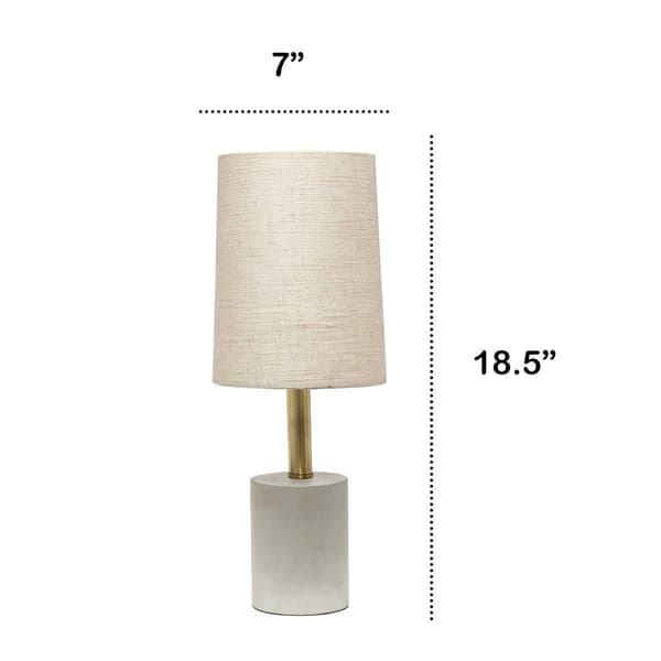 Lalia Home Organix Antique Brass Concrete Linen Shade Table Lamp