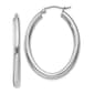 Gold Classics(tm) White Gold 3.5mm Oval Tube Hoop Earring - image 1