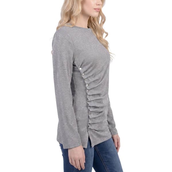 Womens NY Collection Long Sleeve Cinch Side Blouse