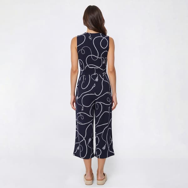 Petite Nina Leonard Sleeveless Rope Surplice Neck Crop Jumpsuit