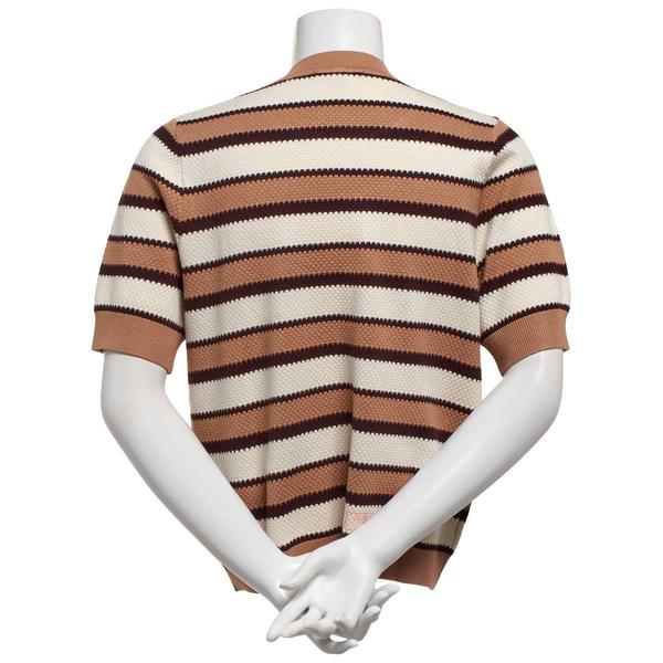 Womens Adrianna Papell Short Sleeve Crew Neck Striped Sweater