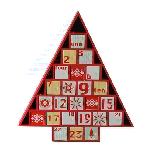 Northlight 14in. Rustic Christmas Tree Shaped Advent Calendar - image 