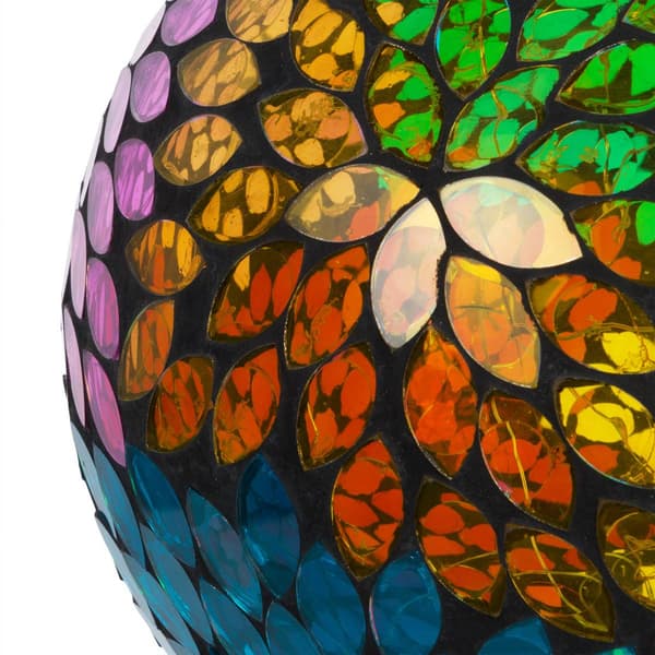 Alpine 8in. Mosaic Solar Glass Ball w/ Metal Stand