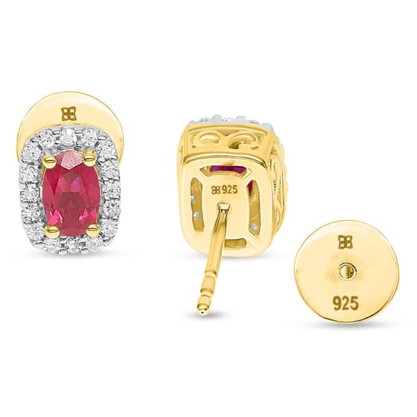 Gemstone Classics™ Created Ruby & Lab Grown Diamond Stud Earrings