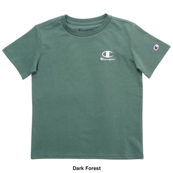 Boys &#40;4-7&#41; Champion&#174; Solid Short Sleeve Embroidered Logo Tee
