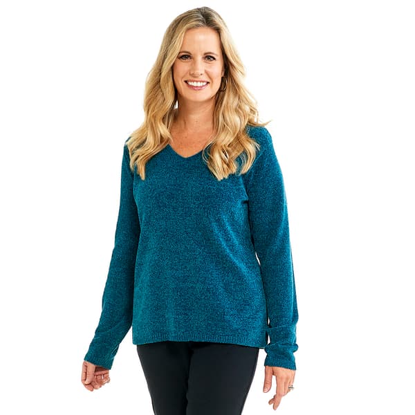 Petite Napa Valley Long Sleeve V-Neck Chenille Sweater