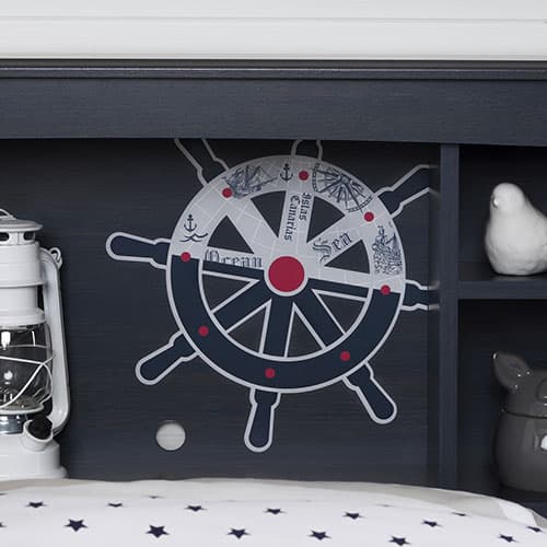 South Shore Aviron Twin Bookcase Headboard-Blueberry