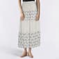 Juniors Pink Rose Gauze Tier Elastic Waist Midi Skirt - CREAM - image 1