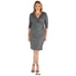 Plus Size 24/7 Comfort Apparel Elbow Sleeve Solid Wrap Dress - image 1