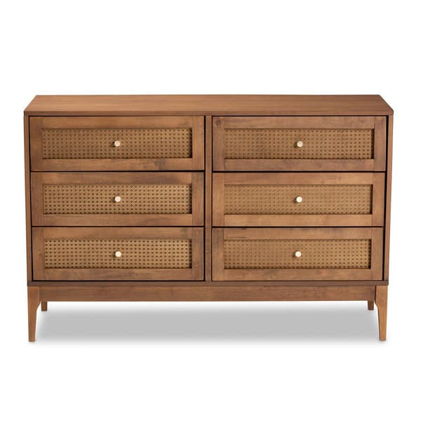 Baxton Studio Ramiel Modern Ash Walnut Wood 6-Drawer Dresser