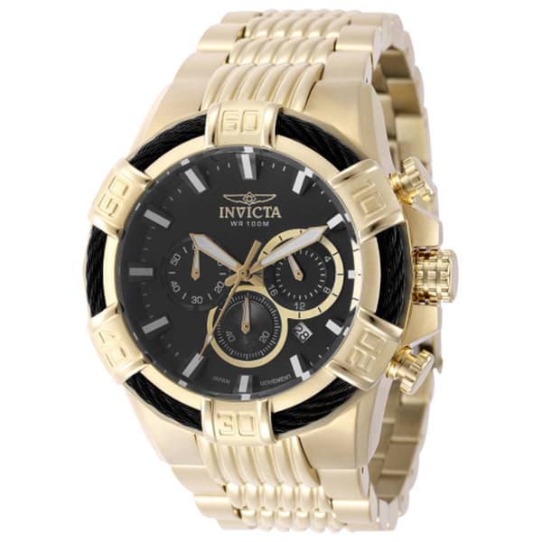 Mens Invicta Bolt Gold Black Dial Quartz Watch - 49905 - image 