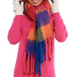 Womens Steve Madden Large Plaid Scarf