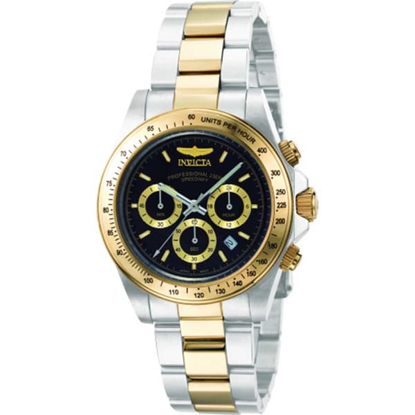 Mens Invicta Speedway Two-Tone Black Dial Watch - 9224 - image 