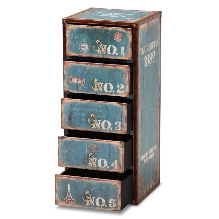 Baxton Studio Alba 5-Drawer Accent Storage Chest