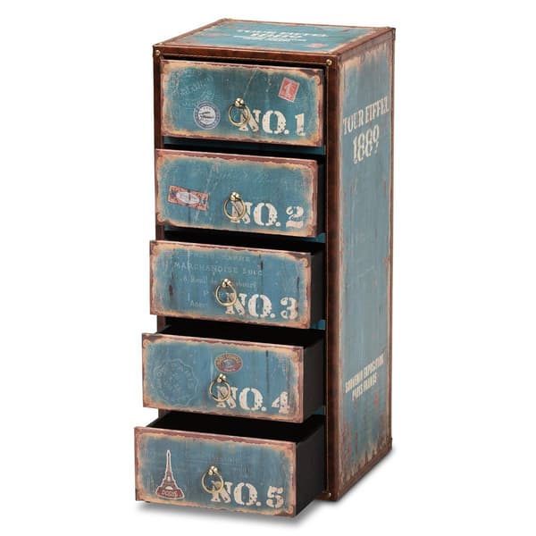 Baxton Studio Alba 5-Drawer Accent Storage Chest