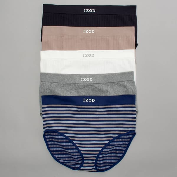 Juniors IZOD(R) 5pk. Ribbed Logo Patch Brief Panties - IZ70573