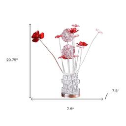 HomeRoots 21in. Faux Crystal Rose Table Lamp