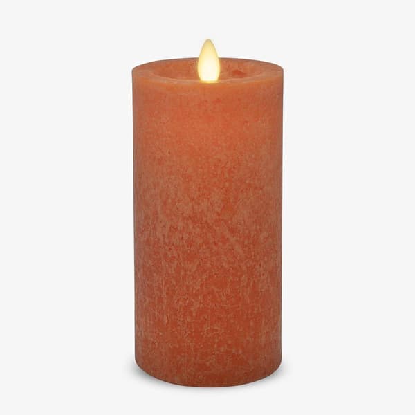 Luminara 3x6.5 Harvest Pumpkin Sea Glass Pillar Candle - image 