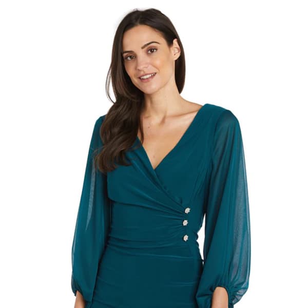 Womens R&M Richards Rhinestone Button Solid Sheath Dress