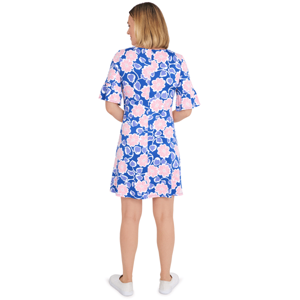Womens Larky Lark 3/4 Ruffle Sleeve Daisy Daze Shift Dress