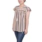 Petite NY Collection Cap Sleeve Tuwa Stripe Tie Neck Blouse - image 4