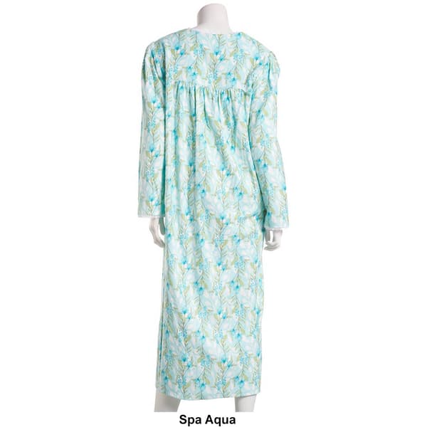 Petite Jasmine Rose Long Sleeve Floral Brushed Flannel Nightgown