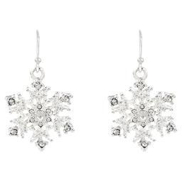 Crystal Snowflake Fishhook Earrings