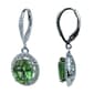 Sterling Silver Lab Emerald & Cubic Zirconia Drop Earrings - image 1