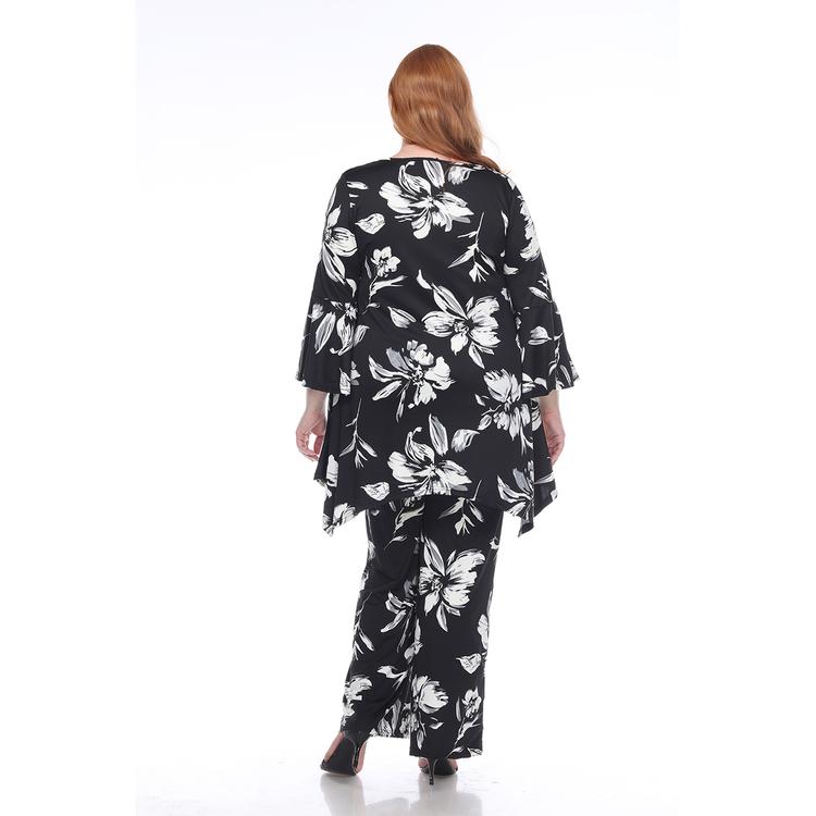 Plus Size White Mark 2 Piece Head To Toe Floral Set