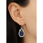 1928 Blue Bead Crystal Loop Earring - image 2