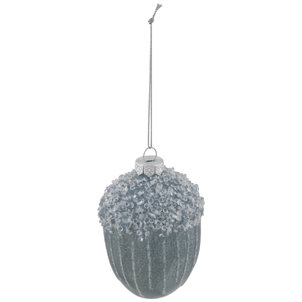 Northlight Glittered Blue Mercury Glass Acorn Christmas Ornament