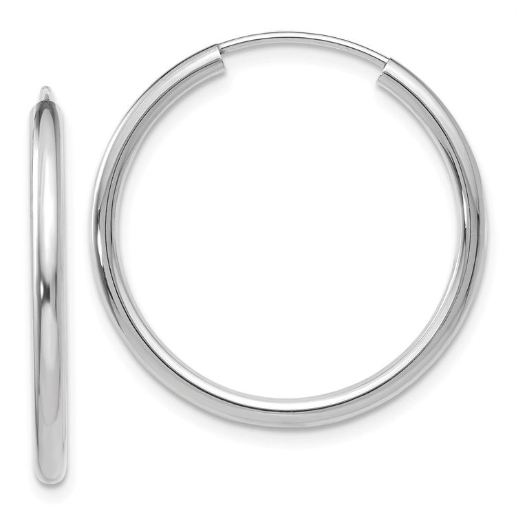 Gold Classics(tm) 22mm. 14k White Gold Polished Hoop Earrings