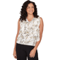 Petite Emaline Limoncello Sunrise Sleeveless Floral Ruffle Blouse - image 1