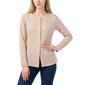 Womens NY Collection Long Sleeve Solid Button Down Ponte - image 1