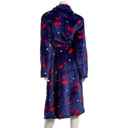 Womens Charmour Long Sleeve Cherries Plush 48" Wrap Robe