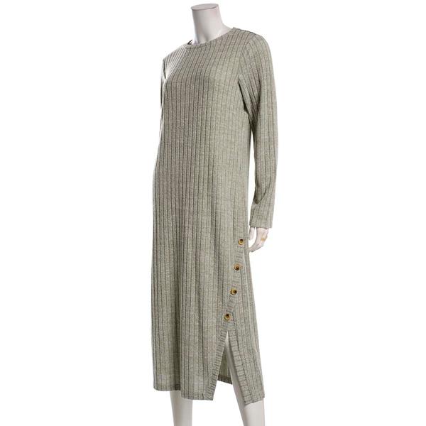 Womens Emily Daniels Long Sleeve Ribbed Sweater Dress - image 