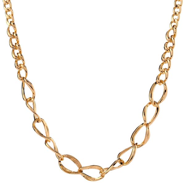 Design Collection 20in. Gold-Tone Flat Oval Link Chain Necklace - image 