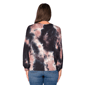 Womens 24/7 Comfort Apparel Mocha Tie Dye Batwing Sleeve Top - image 3