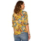 Petite Democracy Ruffle Cuff Sleeve Leaf Button Down Blouse - image 2