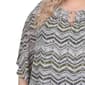 Plus Size NY Collection 3-Ring Neckline Chevron Poncho Blouse - image 4