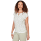 Womens Hearts of Palm Bloom Service Cap Sleeve Stripe Blouse - image 3