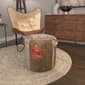 9th & Pike&#174; Rustic Brown Canvas Round Pouf Ottoman - image 10