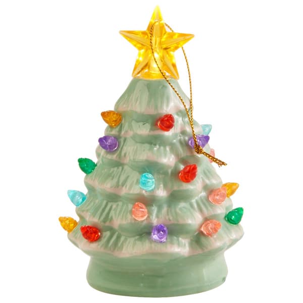 Mr. Christmas 5.5in. Nostalgic Ceramic Tree - Seafoam - image 