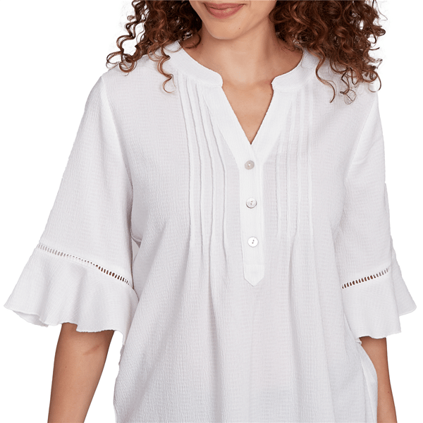 Womens Ruby Rd. Paradise Cove Solid Puckered Top