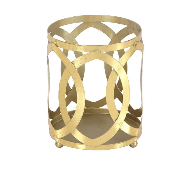 9th & Pike® Gold Metal Trellis Pattern Candle Holder