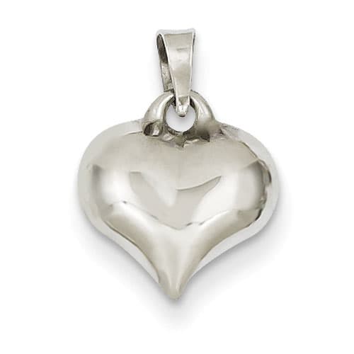 Gold Classics&#40;tm&#41; 14kt. White Gold Puffed Heart Pendant - image 
