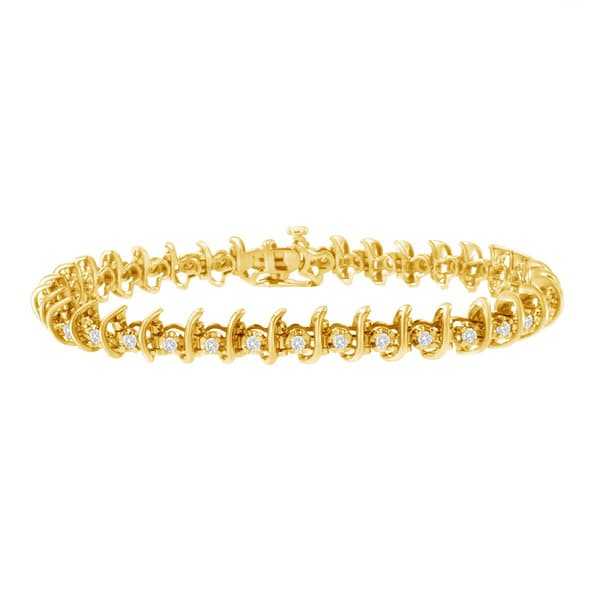 Diamond Classics(tm) 10kt. Gold Prong Set Diamond Link Bracelet